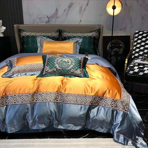 bedding sets european style luxury set silk cotton high precision embroidery duvit cover sheet pillowcase king 4/6 pcs
bedding sets european style luxury set silk cotton high precision embroidery duvit cover sheet pillowcase king 4/6 pcs