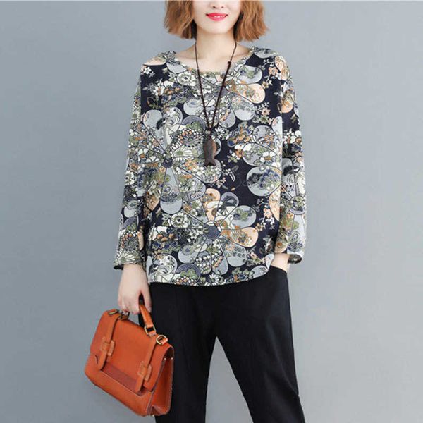 women's t-shirt spring arts style women long sleeve loose tshirt vintage print cotton linen o-neck casual tee shirt femme big size v27, White
women's t-shirt spring arts style women long sleeve loose tshirt vintage print cotton linen o-neck casual tee shirt femme big size v27, White