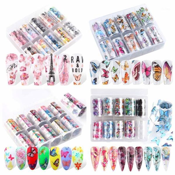 rolls/box nail art transfer foil sticker flowers butterfly design wraps adhesive decals nails decoration accessories1, Black
rolls/box nail art transfer foil sticker flowers butterfly design wraps adhesive decals nails decoration accessories1, Black