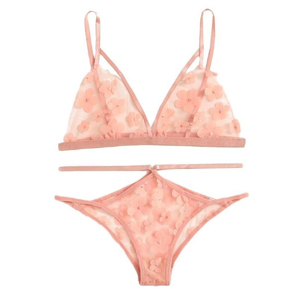 bras sets women cute flower lingerie set fashion wireless applique bra string conjuntos ropa interior femenina drop, Red;black
bras sets women cute flower lingerie set fashion wireless applique bra string conjuntos ropa interior femenina drop, Red;black