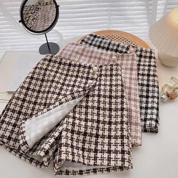 women's shorts women fashion korean skirts ladies autumn winter harajuku high waist a-line design button plaid short female casual pant, White;black
women's shorts women fashion korean skirts ladies autumn winter harajuku high waist a-line design button plaid short female casual pant, White;black