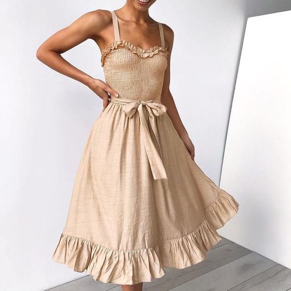 casual dresses 2021 open back sleeveless sundress fashion ruffle strap beach white women suspender midi dress, Black;gray
casual dresses 2021 open back sleeveless sundress fashion ruffle strap beach white women suspender midi dress, Black;gray