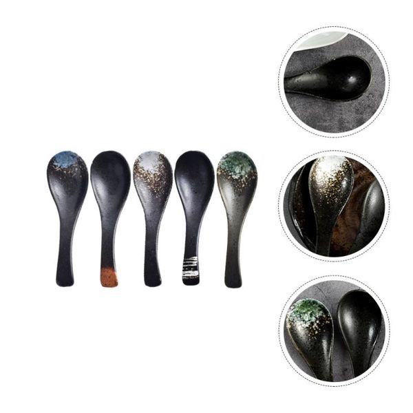 spoons 5pcs japanese style soup spoon ceramic rice home kitchen tableware