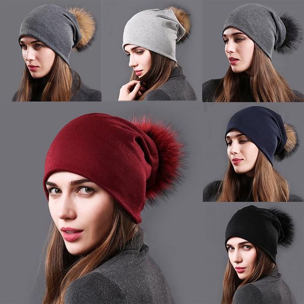 beanie/skull caps winter beanie hat for women wool and acrylic with natural raccoon fur pom hats thicked warm doubele layar knit skull cap, Blue;gray
beanie/skull caps winter beanie hat for women wool and acrylic with natural raccoon fur pom hats thicked warm doubele layar knit skull cap, Blue;gray