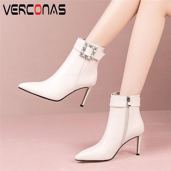 boots verconas basic women ankle autumn winter shoes woman rhinestone appliques thin heels office genuine leather zip, Black
boots verconas basic women ankle autumn winter shoes woman rhinestone appliques thin heels office genuine leather zip, Black