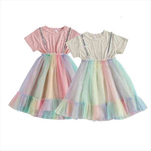 5-11y summer kids girls casual dress knit lace patchwork rainbow print knee length tutu dress, Red;yellow
5-11y summer kids girls casual dress knit lace patchwork rainbow print knee length tutu dress, Red;yellow