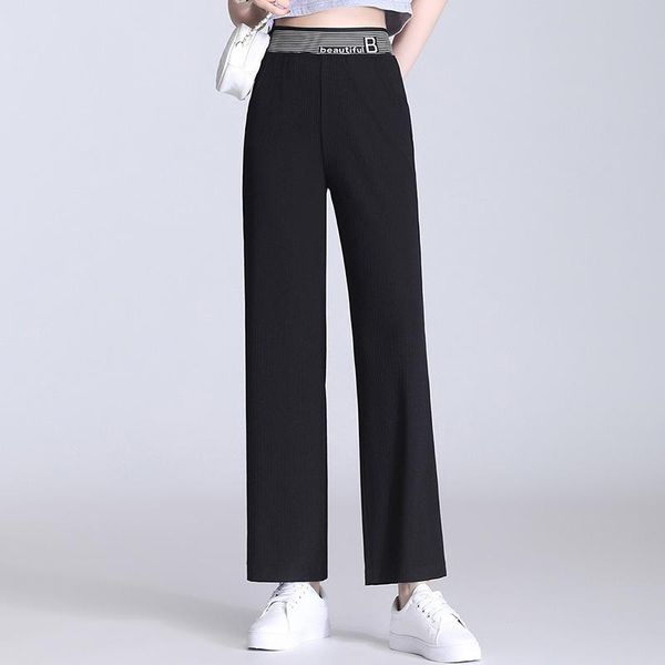 women's pants & capris summer casual women korean fashion all match elastic high waist ankle-length pantalones ice silk wide-leg straig, Black;white
women's pants & capris summer casual women korean fashion all match elastic high waist ankle-length pantalones ice silk wide-leg straig, Black;white