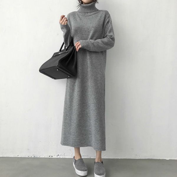 casual dresses high-necked, thick knitting, winter black women's sweater, knitted or crocheted, long dresses, loose, big dresses. jweo, Black;gray
casual dresses high-necked, thick knitting, winter black women's sweater, knitted or crocheted, long dresses, loose, big dresses. jweo, Black;gray