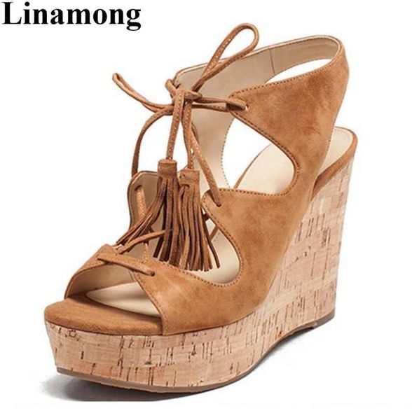 test summer women sandals fashion fringe design slingback lace-up high heel wedges 3-5cm platforms mixed colors shoes, Black
test summer women sandals fashion fringe design slingback lace-up high heel wedges 3-5cm platforms mixed colors shoes, Black