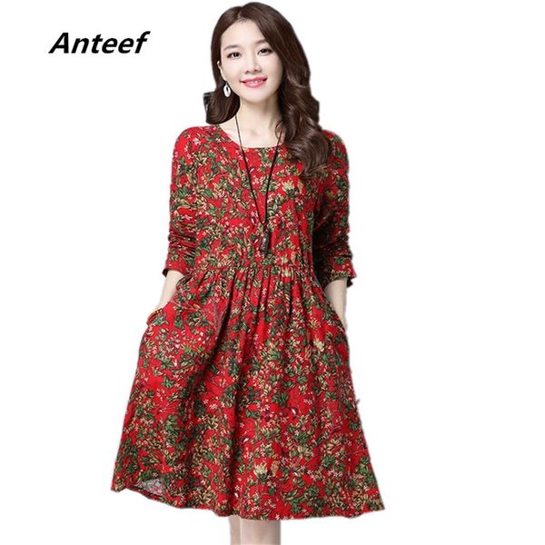 long sleeve plus size cotton linen vintage floral women casual loose midi autumn spring dress elegant clothes ladies 210517, Black;gray
long sleeve plus size cotton linen vintage floral women casual loose midi autumn spring dress elegant clothes ladies 210517, Black;gray