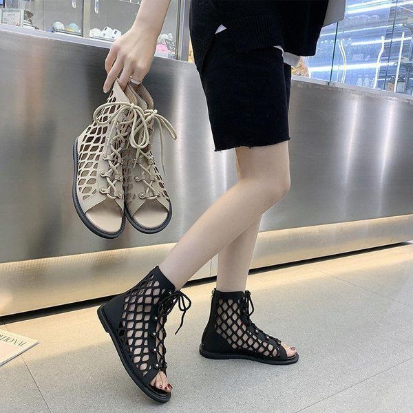 sandals for women casual shoes cross strap back zipper flat bottom rome hollow open toe, Black
sandals for women casual shoes cross strap back zipper flat bottom rome hollow open toe, Black