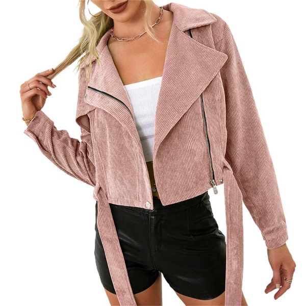 women's jackets corduroy women 2021 fashion casual side zipper coats autumn winter solid color lapel short style jacket outwear, Black;brown
women's jackets corduroy women 2021 fashion casual side zipper coats autumn winter solid color lapel short style jacket outwear, Black;brown