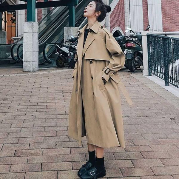 women's trench coats 2021 winter long coat women turn-down collar stylish double breasted sashes oversized female windbreaker, Tan;black
women's trench coats 2021 winter long coat women turn-down collar stylish double breasted sashes oversized female windbreaker, Tan;black
