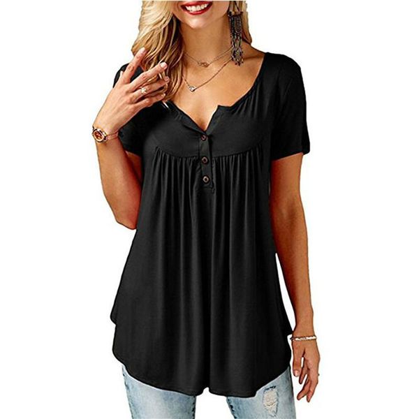 women's t-shirt 2021 summer women short sleeve v neck loose t shirt casual pleated tee camiseta feminina, White
women's t-shirt 2021 summer women short sleeve v neck loose t shirt casual pleated tee camiseta feminina, White