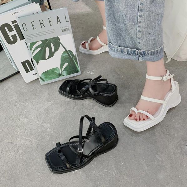 dress shoes sandals women's summer 2021 fashion wild ins trendy slope with ladies high heels, Black
dress shoes sandals women's summer 2021 fashion wild ins trendy slope with ladies high heels, Black