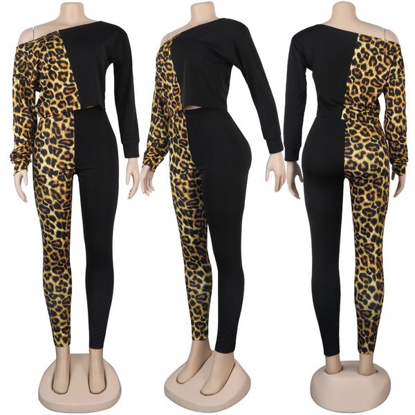 leopard patchwork two pieces casual outfits slash neck long sleeves t shirt and party clubwear pants sets autumn, Gray
leopard patchwork two pieces casual outfits slash neck long sleeves t shirt and party clubwear pants sets autumn, Gray