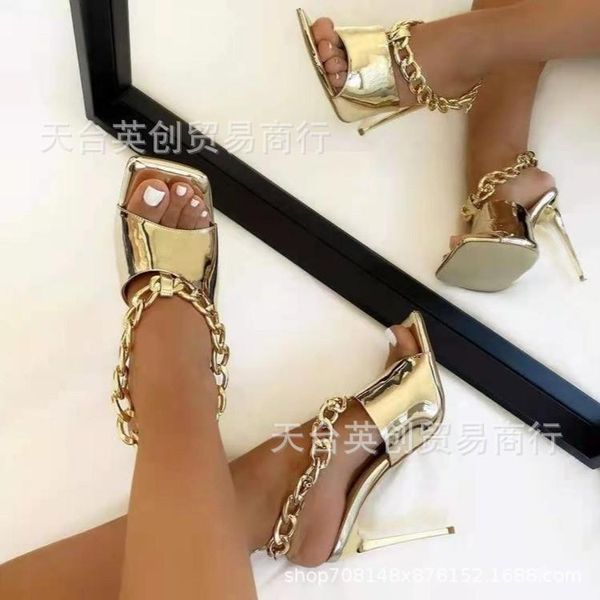 sandals fashion the european american style for women summer metal decoration high heel square toe big size, Black
sandals fashion the european american style for women summer metal decoration high heel square toe big size, Black