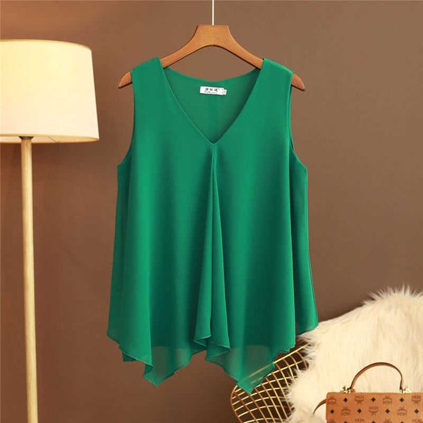 women's blouses & shirts summer korea fashion women sleeveless v-neck double-deck chiffon loose casual wlen, White
women's blouses & shirts summer korea fashion women sleeveless v-neck double-deck chiffon loose casual wlen, White