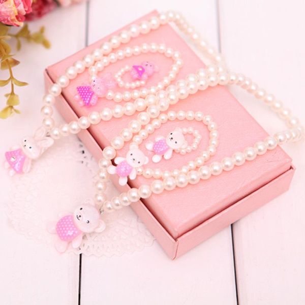 pendant necklaces cute pearl necklace 3 set bracelet rings for girls kids bear babygirl jewelry, Silver
pendant necklaces cute pearl necklace 3 set bracelet rings for girls kids bear babygirl jewelry, Silver