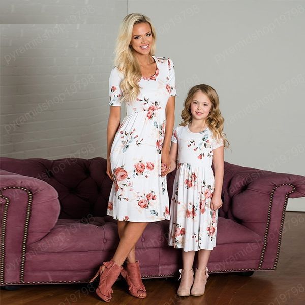 family matching mother daughter dresses summer short sleeve floral print knee dress for mom daughter mommy and me dresses, Blue
family matching mother daughter dresses summer short sleeve floral print knee dress for mom daughter mommy and me dresses, Blue