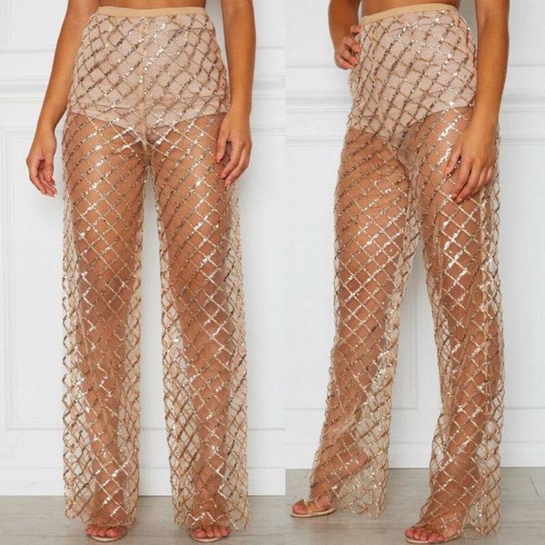 crochet sequins beach womens capri wide leg lace sheer high waist see through casual plaid trousers clubwear, Black;white
crochet sequins beach womens capri wide leg lace sheer high waist see through casual plaid trousers clubwear, Black;white