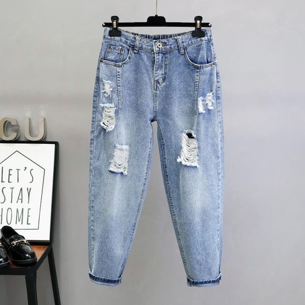 women's jeans vintage ripped for women trousers loose high waist denim harem pants female stretch streetwear plus size mom q4022, Blue
women's jeans vintage ripped for women trousers loose high waist denim harem pants female stretch streetwear plus size mom q4022, Blue