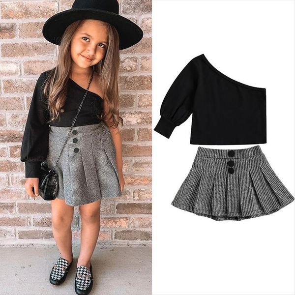 fashion infant girls clothes sets long sleeve one shoulder plaid a line skirts outfits 1 6y, White
fashion infant girls clothes sets long sleeve one shoulder plaid a line skirts outfits 1 6y, White