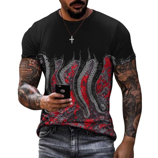 men's t-shirts 2021 european and american summer short sleeve marine claw fish pattern digital printing, White;black
men's t-shirts 2021 european and american summer short sleeve marine claw fish pattern digital printing, White;black