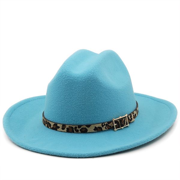 wide brim women felt hats with leopard belt autumn winter wedding party trilby fedora hat men gentleman jazz hats 56-58cm, Blue;gray
wide brim women felt hats with leopard belt autumn winter wedding party trilby fedora hat men gentleman jazz hats 56-58cm, Blue;gray