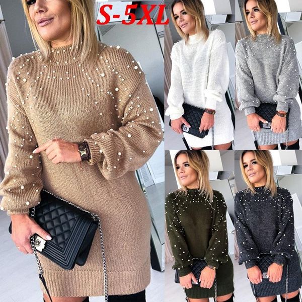 women's sweaters lugentolo pearl sweater dress women half high collar long sleeve pullover knit plus size loose, White;black
women's sweaters lugentolo pearl sweater dress women half high collar long sleeve pullover knit plus size loose, White;black