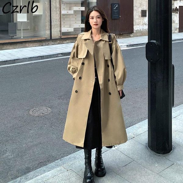 women's trench coats long women korean style chic tender casual solid button double breasted spring students preppy clothes daily, Tan;black
women's trench coats long women korean style chic tender casual solid button double breasted spring students preppy clothes daily, Tan;black