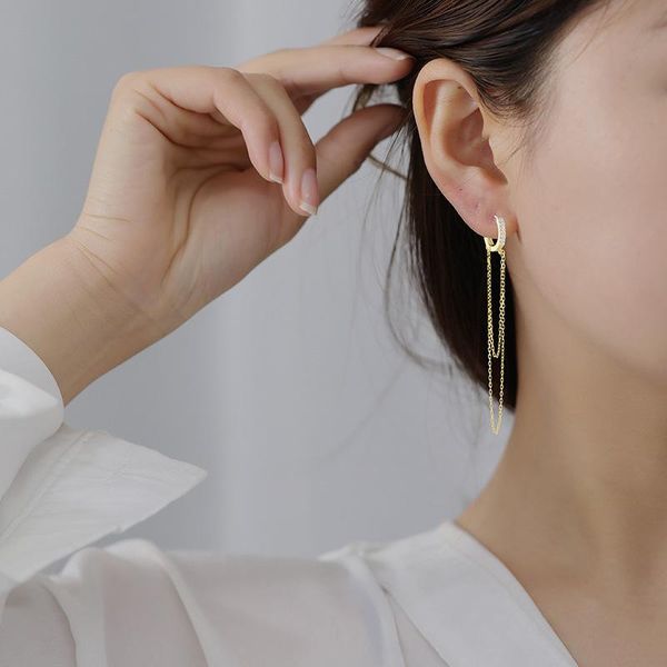 stud s925 pure silver earrings with simple fashion long-flow chain zircon exaggerated european and american style jewelry, Golden;silver
stud s925 pure silver earrings with simple fashion long-flow chain zircon exaggerated european and american style jewelry, Golden;silver