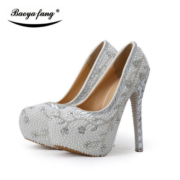 fashion white pearl women wedding shoes bride beads heel ladies party dress high heels platform plus size, Black
fashion white pearl women wedding shoes bride beads heel ladies party dress high heels platform plus size, Black