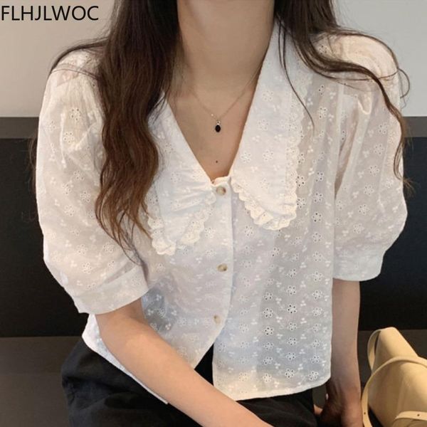 women's blouses & shirts 2021 summer korea chic blusas feminine womens fashion flhjlwoc design ruffled solid single breasted button, White
women's blouses & shirts 2021 summer korea chic blusas feminine womens fashion flhjlwoc design ruffled solid single breasted button, White