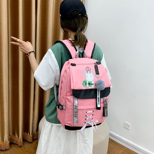 school bags pink usb backpacks women backpack for teenage girls bag large canvas middle high college student bagpack 2022
school bags pink usb backpacks women backpack for teenage girls bag large canvas middle high college student bagpack 2022