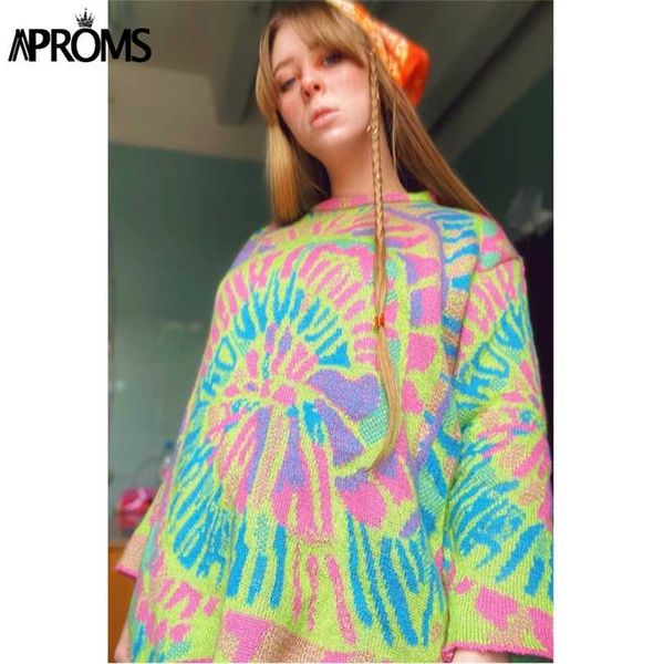 aproms elegant multi color print oversized sweater women spring stretch knitted pullovers streetwear fashion loose jumpers 211018, White;black
aproms elegant multi color print oversized sweater women spring stretch knitted pullovers streetwear fashion loose jumpers 211018, White;black