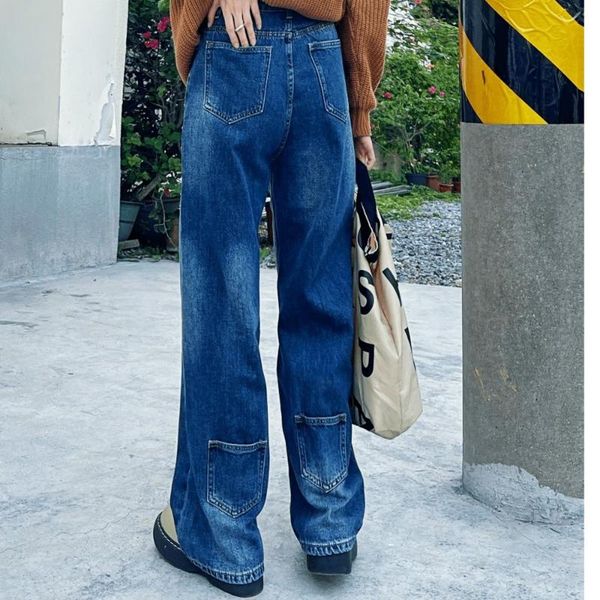 women's jeans warm gradient design small pocket loose wide leg autumn and winter frosted pants graphic, Blue
women's jeans warm gradient design small pocket loose wide leg autumn and winter frosted pants graphic, Blue