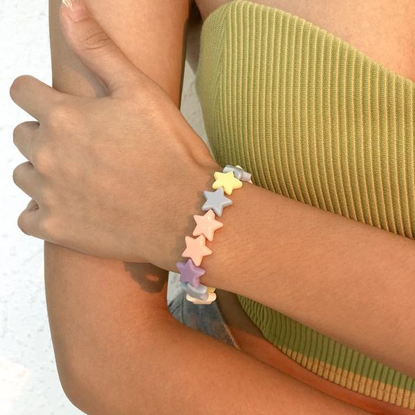 beaded, strands fashion ethnic simple five-pointed star resin bracelet for women girls sweet geometric mixed color candy jewelry gifts, Black
beaded, strands fashion ethnic simple five-pointed star resin bracelet for women girls sweet geometric mixed color candy jewelry gifts, Black