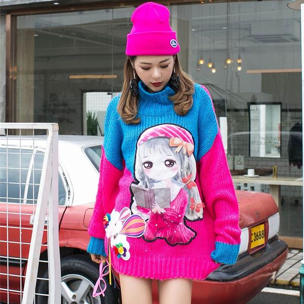 women's sweaters european autumn winter sequins cartoon patch print hit color chic all-match knitted pullover mid-length women 2021, White;black
women's sweaters european autumn winter sequins cartoon patch print hit color chic all-match knitted pullover mid-length women 2021, White;black