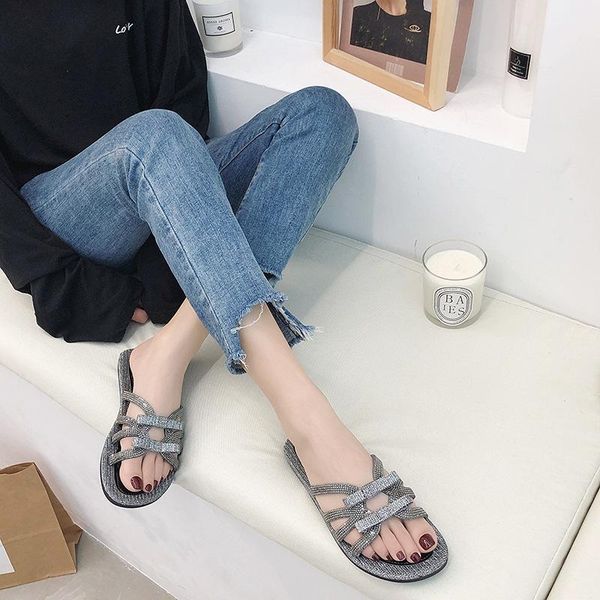 summer round toe bowknot sequins peep flat slippers outdoor casual sandals 2021 fashion travel all-match, Black
summer round toe bowknot sequins peep flat slippers outdoor casual sandals 2021 fashion travel all-match, Black