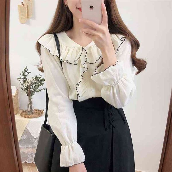 womens blouses summer femme spring shirt long sleeve cotton girls blouse plus size blusas solid loose white 210423, Black;brown
womens blouses summer femme spring shirt long sleeve cotton girls blouse plus size blusas solid loose white 210423, Black;brown