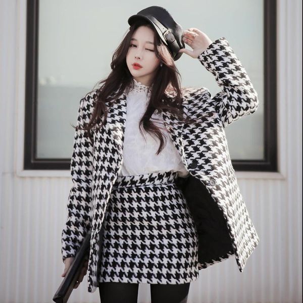 two piece dress 2021 houndstooth tweed blazer and mini bodycon skirt ladies autumn 2 set women winter office work for, White
two piece dress 2021 houndstooth tweed blazer and mini bodycon skirt ladies autumn 2 set women winter office work for, White
