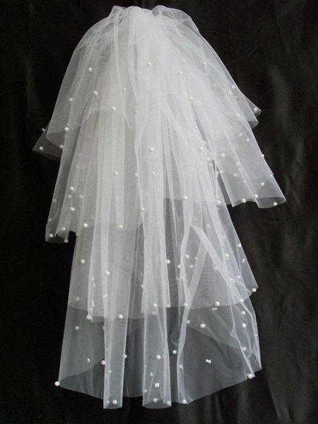 bridal veils elbow length veil four layers pearls beads with comb for wedding gown, Black
bridal veils elbow length veil four layers pearls beads with comb for wedding gown, Black