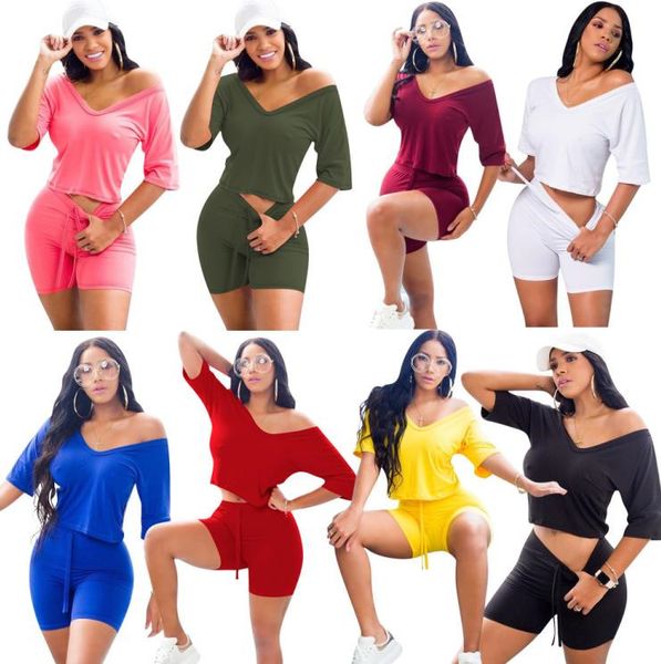 summer women shorts 2 piece set fashion casual solid color tracksuits slim shirt short pants ladies sportswear plus size s-xxl dhl, Gray
summer women shorts 2 piece set fashion casual solid color tracksuits slim shirt short pants ladies sportswear plus size s-xxl dhl, Gray