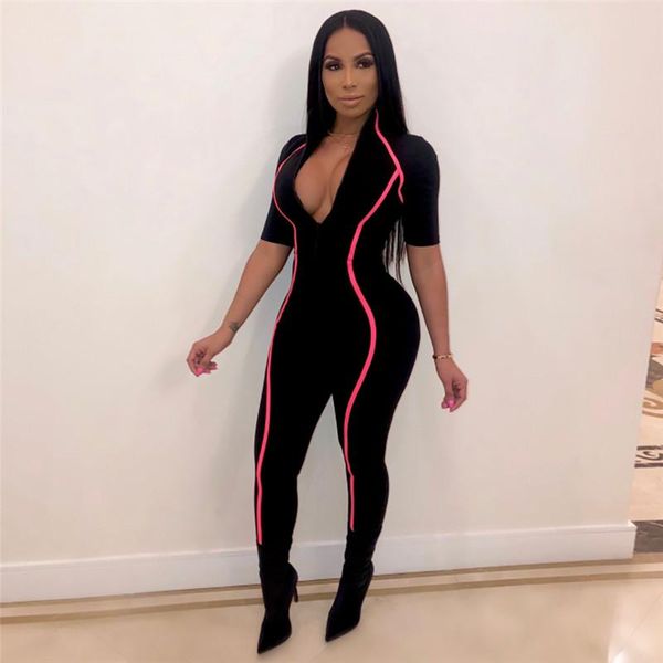 women's jumpsuits & rompers 2021 casual womens jumpsuit summer short sleeve striped patchwork push up fitness black bodycon for women, Black;white
women's jumpsuits & rompers 2021 casual womens jumpsuit summer short sleeve striped patchwork push up fitness black bodycon for women, Black;white