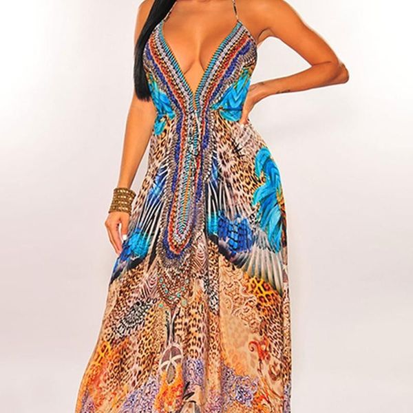 casual dresses women summer halter backless deep v neck maxi long dress boho leopard print high waist asymmetric hem beach party sundre, Black;gray
casual dresses women summer halter backless deep v neck maxi long dress boho leopard print high waist asymmetric hem beach party sundre, Black;gray