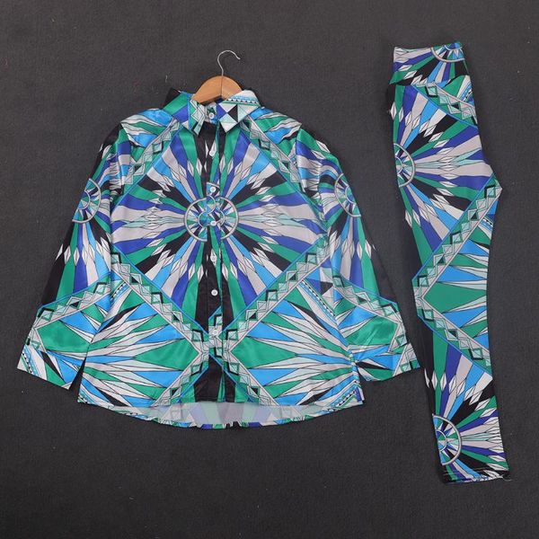 women's two piece pants autumn geometric patterns colorblock buttoned shirt women long sleeve blouse+hight waist elastic design vintage, White
women's two piece pants autumn geometric patterns colorblock buttoned shirt women long sleeve blouse+hight waist elastic design vintage, White