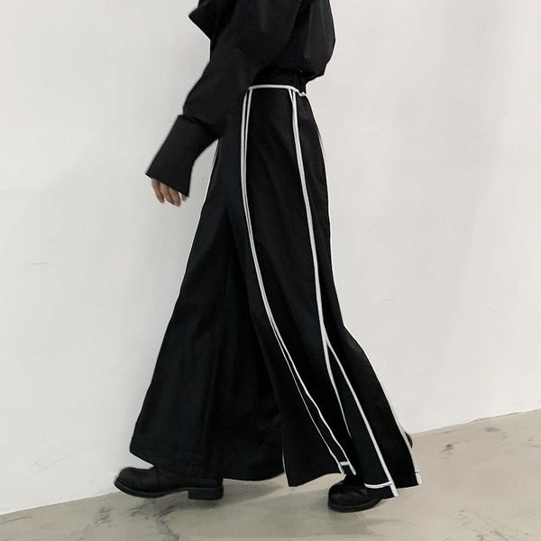men's pants men white edging splice high waist wide leg dance skirtpants man fashion hip hop joggers stage costume, Black
men's pants men white edging splice high waist wide leg dance skirtpants man fashion hip hop joggers stage costume, Black