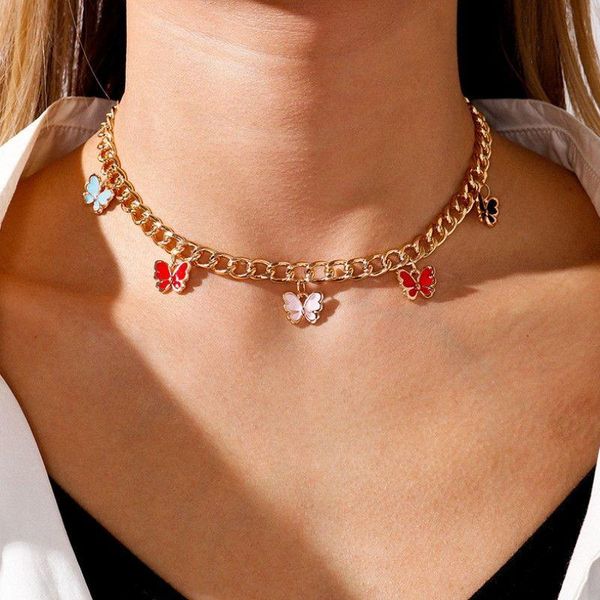 pendant necklaces vintage colorful butterfly for women fashion choker chain charm jewelry party wedding gifts, Silver
pendant necklaces vintage colorful butterfly for women fashion choker chain charm jewelry party wedding gifts, Silver
