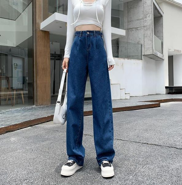 women's pants & capris plus size summer 2021 blue straight loose drape and high-waist cotton jeans fashion casual wide-leg trousers, Black;white
women's pants & capris plus size summer 2021 blue straight loose drape and high-waist cotton jeans fashion casual wide-leg trousers, Black;white